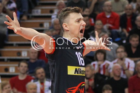  25.10.2014 RZESZOW<br />SIATKOWKA PLUSLIGA 2014/2015 MEN VOLLEYBALL POLAND POLISH PLUS LIGA LEAGUE SEASON 2014/2015<br />MECZ ASSECO RESOVIA - INDYKPOL AZS OLSZTYN<br />N/Z KRZYSZTOF IGNACZAK RADOSC EMOCJE SYLWETKA <br /> 