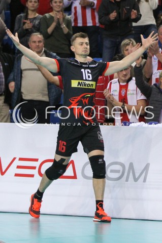  25.10.2014 RZESZOW<br />SIATKOWKA PLUSLIGA 2014/2015 MEN VOLLEYBALL POLAND POLISH PLUS LIGA LEAGUE SEASON 2014/2015<br />MECZ ASSECO RESOVIA - INDYKPOL AZS OLSZTYN<br />N/Z KRZYSZTOF IGNACZAK RADOSC EMOCJE SYLWETKA <br /> 