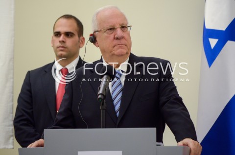  28.10.2014 WARSZAWA WIZYTA PREZYDENTA IZRAELA W POLSCE N/Z OSWIADCZENIA PREZYDENT IZRAELA REUWEN RIWLIN  