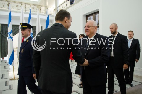 29.10.2014 WARSZAWA WIZYTA PREZYDENTA IZRAELA W POLSCE N/Z SEJM MARSZALEK SEJMU RADOSLAW SIKORSKI PREZYDENT IZRAELA REUWEN RIWLIN  