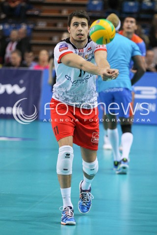  04.11.2014 RZESZOW POLAND<br />SIATKOWKA LIGA MISTRZOW MEN CEV VOLLEYBALL CHAMPIONS LEAGUE 2014/2015 <br />MATCH ASSECO RESOVIA - BUDVANSKA RIVIJERA BUDVA <br />N/Z FABIAN DRZYZGA SYLWETKA <br /> 