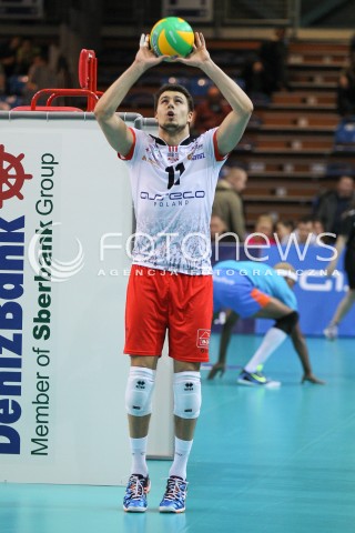 04.11.2014 RZESZOW POLAND<br />SIATKOWKA LIGA MISTRZOW MEN CEV VOLLEYBALL CHAMPIONS LEAGUE 2014/2015 <br />MATCH ASSECO RESOVIA - BUDVANSKA RIVIJERA BUDVA <br />N/Z FABIAN DRZYZGA SYLWETKA <br /> 