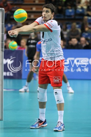  04.11.2014 RZESZOW POLAND<br />SIATKOWKA LIGA MISTRZOW MEN CEV VOLLEYBALL CHAMPIONS LEAGUE 2014/2015 <br />MATCH ASSECO RESOVIA - BUDVANSKA RIVIJERA BUDVA <br />N/Z FABIAN DRZYZGA SYLWETKA <br /> 