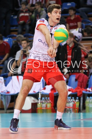  04.11.2014 RZESZOW POLAND<br />SIATKOWKA LIGA MISTRZOW MEN CEV VOLLEYBALL CHAMPIONS LEAGUE 2014/2015 <br />MATCH ASSECO RESOVIA - BUDVANSKA RIVIJERA BUDVA <br />N/Z DAWID DRYJA SYLWETKA <br /> 
