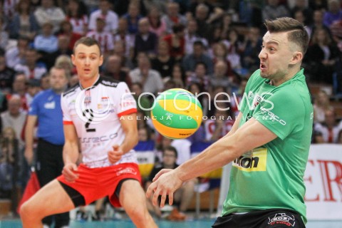  04.11.2014 RZESZOW POLAND<br />SIATKOWKA LIGA MISTRZOW MEN CEV VOLLEYBALL CHAMPIONS LEAGUE 2014/2015 <br />MATCH ASSECO RESOVIA - BUDVANSKA RIVIJERA BUDVA <br />N/Z KRZYSZTOF IGNACZAK SYLWETKA <br /> 