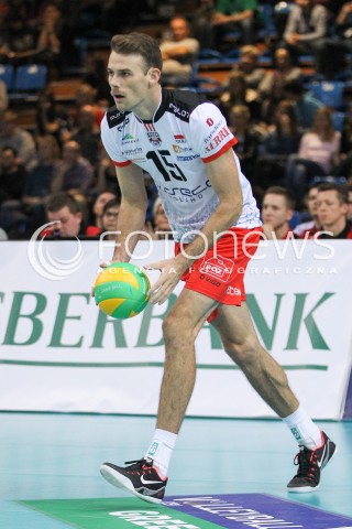  04.11.2014 RZESZOW POLAND<br />SIATKOWKA LIGA MISTRZOW MEN CEV VOLLEYBALL CHAMPIONS LEAGUE 2014/2015 <br />MATCH ASSECO RESOVIA - BUDVANSKA RIVIJERA BUDVA <br />N/Z RUSSELL HOLMES SYLWETKA <br /> 