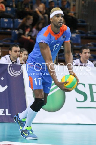  04.11.2014 RZESZOW POLAND<br />SIATKOWKA LIGA MISTRZOW MEN CEV VOLLEYBALL CHAMPIONS LEAGUE 2014/2015 <br />MATCH ASSECO RESOVIA - BUDVANSKA RIVIJERA BUDVA <br />N/Z YOSLEYDER CALA GERARDO  SYLWETKA <br /> 