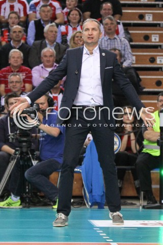 04.11.2014 RZESZOW POLAND<br />SIATKOWKA LIGA MISTRZOW MEN CEV VOLLEYBALL CHAMPIONS LEAGUE 2014/2015 <br />MATCH ASSECO RESOVIA - BUDVANSKA RIVIJERA BUDVA <br />N/Z ANDRZEJ KOWAL - TRENER ( HEAD COACH ) SYLWETKA <br /> 