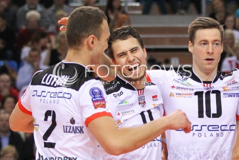  04.11.2014 RZESZOW POLAND<br />SIATKOWKA LIGA MISTRZOW MEN CEV VOLLEYBALL CHAMPIONS LEAGUE 2014/2015 <br />MATCH ASSECO RESOVIA - BUDVANSKA RIVIJERA BUDVA <br />N/Z FABIAN DRZYZGA JOCHEN SCHOPS RADOSC EMOCJE <br /> 