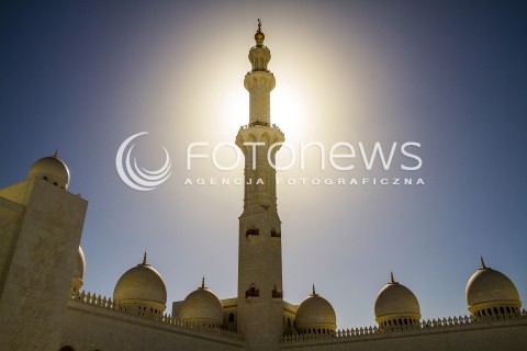  09.11.2014 ABU DHABI ZEA<br />ZJEDNOCZONE EMIRATY ARABSKIE<br />ZDJECIE ILUSTRACYJNE<br />MECZET SZEJKA ZAYEDA<br />N/Z MINARET MECZETU SZEJKA ZAYEDA W EMIRATACH ARABSKICH<br /> 