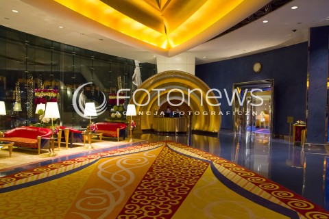  11.11.2014 DUBAJ ZEA <br />ZJEDNOCZONE EMIRATY ARABSKIE<br />ZDJECIE ILUSTRACYJNE<br />N/Z RECEPCJA NAJDROZSZEGO HOTELU SWIATA<br /> 