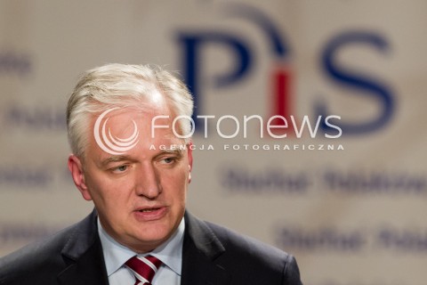  12.11.2014 RZESZOW <br />KONWENCJA WYBORCZA PIS NA PODKARPACIU<br />N/Z JAROSLAW GOWIN LOGO PIS<br /> 