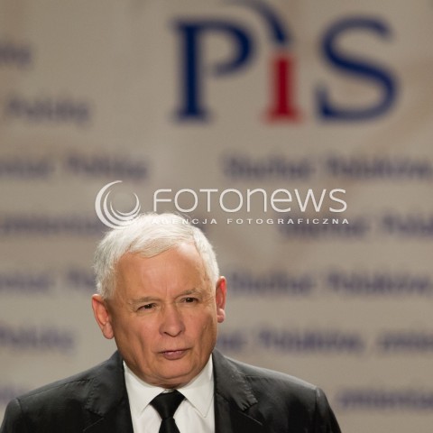  12.11.2014 RZESZOW <br />KONWENCJA WYBORCZA PIS NA PODKARPACIU<br />N/Z JAROSLAW KACZYNSKI LOGO PIS<br /> 