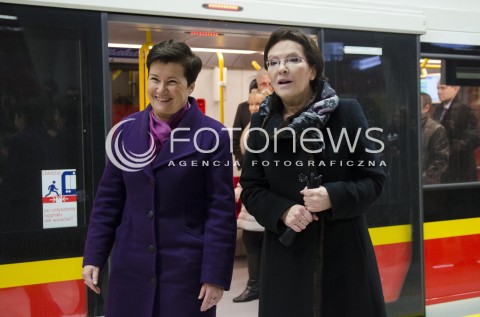  14.11.2014 WARSZAWA <br />PREMIER RP EWA KOPACZ ORAZ PREZYDENT WARSZAWY HANNA GRONKIEWICZ WALTZ ZWIEDZAJA DRUGA LINIE METRA <br />N/Z PREMIER EWA KOPACZ PREZYDENT WARSZAWY HANNA GRONKIEWICZ WALTZ<br />  