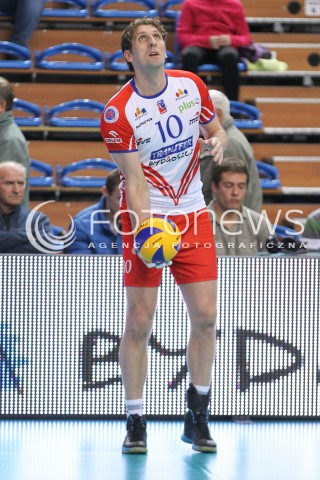  15.11.2014 RZESZOW <br />SIATKOWKA PLUS LIGA 2014/2015 MEN VOLLEYBALL POLAND POLISH PLUSLIGA LEAGUE SEASON 2014/2015 <br />MECZ ASSECO RESOVIA RZESZOW - TRANSFER BYDGOSZCZ<br />N/Z DAWID MUREK SYLWETKA <br /> 