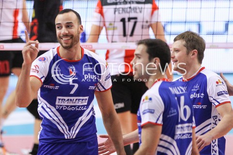  15.11.2014 RZESZOW <br />SIATKOWKA PLUS LIGA 2014/2015 MEN VOLLEYBALL POLAND POLISH PLUSLIGA LEAGUE SEASON 2014/2015 <br />MECZ ASSECO RESOVIA RZESZOW - TRANSFER BYDGOSZCZ<br />N/Z JUSTIN DUFF RADOSC EMOCJE <br /> 
