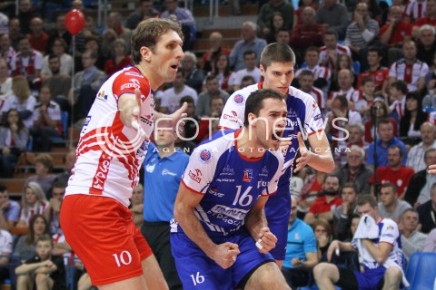  15.11.2014 RZESZOW <br />SIATKOWKA PLUS LIGA 2014/2015 MEN VOLLEYBALL POLAND POLISH PLUSLIGA LEAGUE SEASON 2014/2015 <br />MECZ ASSECO RESOVIA RZESZOW - TRANSFER BYDGOSZCZ<br />N/Z ANDREW JOHN NALLY DAWID MUREK RADOSC EMOCJE <br /> 
