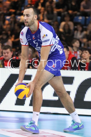  15.11.2014 RZESZOW <br />SIATKOWKA PLUS LIGA 2014/2015 MEN VOLLEYBALL POLAND POLISH PLUSLIGA LEAGUE SEASON 2014/2015 <br />MECZ ASSECO RESOVIA RZESZOW - TRANSFER BYDGOSZCZ<br />N/Z JUSTIN DUFF SYLWETKA <br /> 