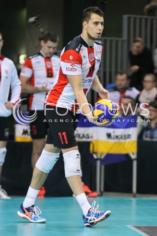  15.11.2014 RZESZOW <br />SIATKOWKA PLUS LIGA 2014/2015 MEN VOLLEYBALL POLAND POLISH PLUSLIGA LEAGUE SEASON 2014/2015 <br />MECZ ASSECO RESOVIA RZESZOW - TRANSFER BYDGOSZCZ<br />N/Z FABIAN DRZYZGA SYLWETKA <br /> 