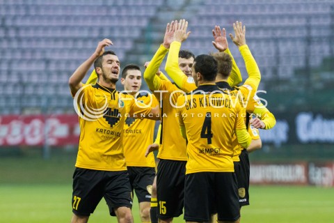  22.11.2014 LODZ PILKA NOZNA POLSKA PIERWSZA LIGA SEZON 2014/2015 FOOTBALL POLISH  WIDZEW LODZ - GKS KATOWICE N/Z DRUZYNA RADOSC EMOCJE GOL  
