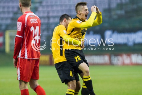  22.11.2014 LODZ PILKA NOZNA POLSKA PIERWSZA LIGA SEZON 2014/2015 FOOTBALL POLISH  WIDZEW LODZ - GKS KATOWICE N/Z SLAWOMIR DUDA GOL RADOSC EMOCJE  