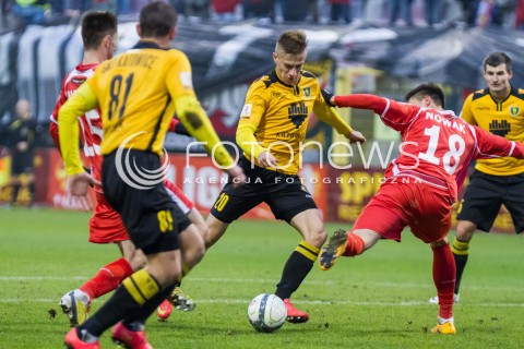  22.11.2014 LODZ PILKA NOZNA POLSKA PIERWSZA LIGA SEZON 2014/2015 FOOTBALL POLISH  WIDZEW LODZ - GKS KATOWICE N/Z SLAWOMIR DUDA GOL AKCJA  