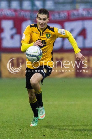  22.11.2014 LODZ PILKA NOZNA POLSKA PIERWSZA LIGA SEZON 2014/2015 FOOTBALL POLISH  WIDZEW LODZ - GKS KATOWICE N/Z SYLWETKA KRZYSZTOF WOLKOWICZ  