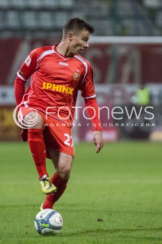  22.11.2014 LODZ PILKA NOZNA POLSKA PIERWSZA LIGA SEZON 2014/2015 FOOTBALL POLISH  WIDZEW LODZ - GKS KATOWICE N/Z JAKUB CZAPLISNKI SYLWETKA  