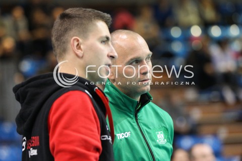  26.11.2014 RZESZOW <br />SIATKOWKA PLUS LIGA 2014/2015 MEN VOLLEYBALL POLAND POLISH PLUSLIGA LEAGUE SEASON 2014/2015 <br />MECZ ASSECO RESOVIA RZESZOW - AZS CZESTOCHOWA<br />N/Z MAREK KARDOS - TRENER ( HEAD COACH ) MICHAL MIESZKO GOGOL STATYSTYK<br /> 