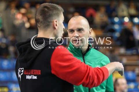 26.11.2014 RZESZOW <br />SIATKOWKA PLUS LIGA 2014/2015 MEN VOLLEYBALL POLAND POLISH PLUSLIGA LEAGUE SEASON 2014/2015 <br />MECZ ASSECO RESOVIA RZESZOW - AZS CZESTOCHOWA<br />N/Z MAREK KARDOS - TRENER ( HEAD COACH ) MICHAL MIESZKO GOGOL STATYSTYK<br /> 