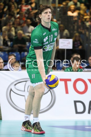  26.11.2014 RZESZOW <br />SIATKOWKA PLUS LIGA 2014/2015 MEN VOLLEYBALL POLAND POLISH PLUSLIGA LEAGUE SEASON 2014/2015 <br />MECZ ASSECO RESOVIA RZESZOW - AZS CZESTOCHOWA<br />N/Z MATEUSZ PRZYBYLA SYLWETKA <br /> 