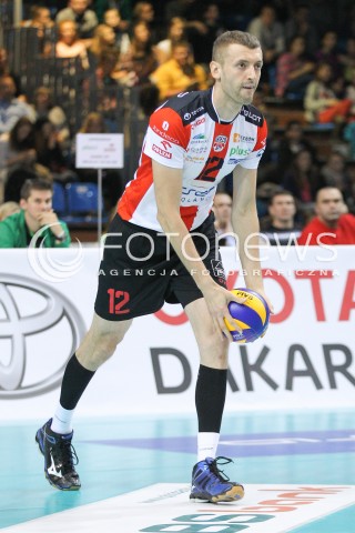  26.11.2014 RZESZOW <br />SIATKOWKA PLUS LIGA 2014/2015 MEN VOLLEYBALL POLAND POLISH PLUSLIGA LEAGUE SEASON 2014/2015 <br />MECZ ASSECO RESOVIA RZESZOW - AZS CZESTOCHOWA<br />N/Z LUKASZ PERLOWSKI SYLWETKA <br /> 