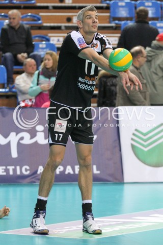  04.12.2014 RZESZOW POLAND <br />SIATKOWKA LIGA MISTRZOW MEN CEV VOLLEYBALL CHAMPIONS LEAGUE 2013 <br />MATCH ASSECO RESOVIA -  BERLIN RECYCLING VOLLEYS<br />N/Z ROB BONTJE SYLWETKA <br /> 