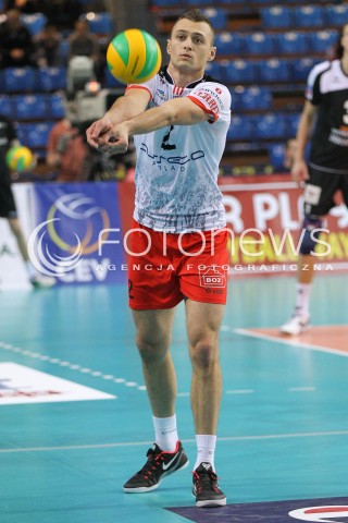  04.12.2014 RZESZOW POLAND <br />SIATKOWKA LIGA MISTRZOW MEN CEV VOLLEYBALL CHAMPIONS LEAGUE 2013 <br />MATCH ASSECO RESOVIA -  BERLIN RECYCLING VOLLEYS<br />N/Z PAUL LOTMAN SYLWETKA <br /> 