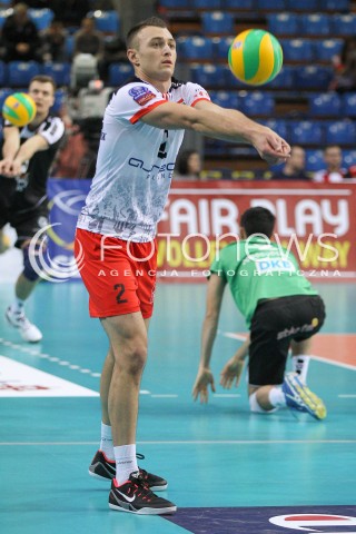  04.12.2014 RZESZOW POLAND <br />SIATKOWKA LIGA MISTRZOW MEN CEV VOLLEYBALL CHAMPIONS LEAGUE 2013 <br />MATCH ASSECO RESOVIA -  BERLIN RECYCLING VOLLEYS<br />N/Z PAUL LOTMAN SYLWETKA <br /> 
