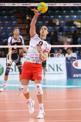  04.12.2014 RZESZOW POLAND <br />SIATKOWKA LIGA MISTRZOW MEN CEV VOLLEYBALL CHAMPIONS LEAGUE 2013 <br />MATCH ASSECO RESOVIA -  BERLIN RECYCLING VOLLEYS<br />N/Z MARKO IVOVIC SYLWETKA <br /> 