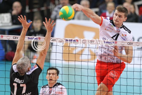 04.12.2014 RZESZOW POLAND <br />SIATKOWKA LIGA MISTRZOW MEN CEV VOLLEYBALL CHAMPIONS LEAGUE 2013 <br />MATCH ASSECO RESOVIA -  BERLIN RECYCLING VOLLEYS<br />N/Z PIOTR NOWAKOWSKI <br /> 