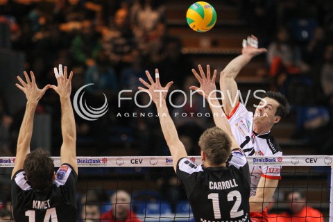  04.12.2014 RZESZOW POLAND <br />SIATKOWKA LIGA MISTRZOW MEN CEV VOLLEYBALL CHAMPIONS LEAGUE 2013 <br />MATCH ASSECO RESOVIA -  BERLIN RECYCLING VOLLEYS<br />N/Z RAFAL BUSZEK <br /> 