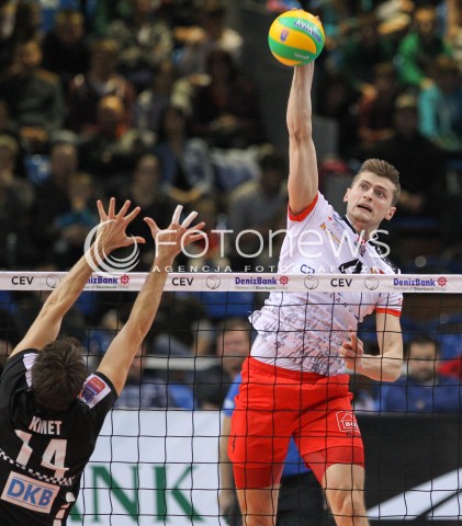  04.12.2014 RZESZOW POLAND <br />SIATKOWKA LIGA MISTRZOW MEN CEV VOLLEYBALL CHAMPIONS LEAGUE 2013 <br />MATCH ASSECO RESOVIA -  BERLIN RECYCLING VOLLEYS<br />N/Z PIOTR NOWAKOWSKI <br /> 