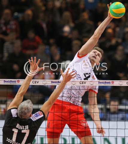  04.12.2014 RZESZOW POLAND <br />SIATKOWKA LIGA MISTRZOW MEN CEV VOLLEYBALL CHAMPIONS LEAGUE 2013 <br />MATCH ASSECO RESOVIA -  BERLIN RECYCLING VOLLEYS<br />N/Z PIOTR NOWAKOWSKI <br /> 