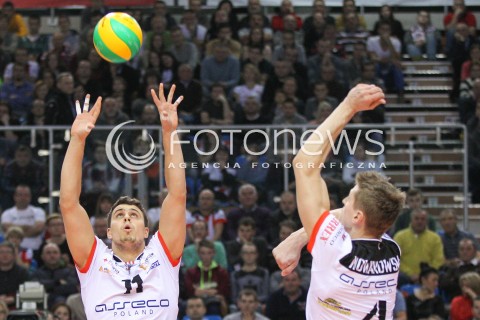  04.12.2014 RZESZOW POLAND <br />SIATKOWKA LIGA MISTRZOW MEN CEV VOLLEYBALL CHAMPIONS LEAGUE 2013 <br />MATCH ASSECO RESOVIA -  BERLIN RECYCLING VOLLEYS<br />N/Z FABIAN DRZYZGA SYLWETKA <br /> 