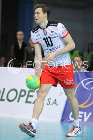  04.12.2014 RZESZOW POLAND <br />SIATKOWKA LIGA MISTRZOW MEN CEV VOLLEYBALL CHAMPIONS LEAGUE 2013 <br />MATCH ASSECO RESOVIA -  BERLIN RECYCLING VOLLEYS<br />N/Z JOCHEN SCHOPS SYLWETKA <br /> 