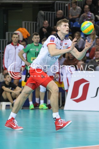  04.12.2014 RZESZOW POLAND <br />SIATKOWKA LIGA MISTRZOW MEN CEV VOLLEYBALL CHAMPIONS LEAGUE 2013 <br />MATCH ASSECO RESOVIA -  BERLIN RECYCLING VOLLEYS<br />N/Z PIOTR NOWAKOWSKI SYLWETKA <br /> 