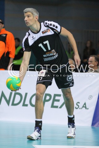  04.12.2014 RZESZOW POLAND <br />SIATKOWKA LIGA MISTRZOW MEN CEV VOLLEYBALL CHAMPIONS LEAGUE 2013 <br />MATCH ASSECO RESOVIA -  BERLIN RECYCLING VOLLEYS<br />N/Z ROB BONTJE SYLWETKA <br /> 