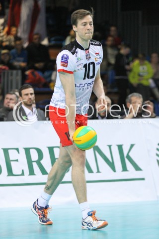  04.12.2014 RZESZOW POLAND <br />SIATKOWKA LIGA MISTRZOW MEN CEV VOLLEYBALL CHAMPIONS LEAGUE 2013 <br />MATCH ASSECO RESOVIA -  BERLIN RECYCLING VOLLEYS<br />N/Z JOCHEN SCHOPS SYLWETKA <br /> 