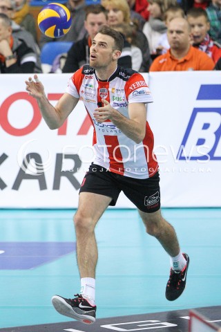  07.12.2014 RZESZOW <br />SIATKOWKA PLUS LIGA 2014/2015 MEN VOLLEYBALL POLAND POLISH PLUSLIGA LEAGUE SEASON 2014/2015 <br />MECZ ASSECO RESOVIA RZESZOW - CUPRUM LUBIN<br />N/Z  RUSSELL HOLMES SYLWETKA <br /> 