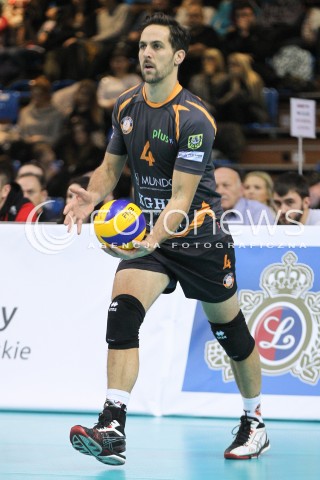  07.12.2014 RZESZOW <br />SIATKOWKA PLUS LIGA 2014/2015 MEN VOLLEYBALL POLAND POLISH PLUSLIGA LEAGUE SEASON 2014/2015 <br />MECZ ASSECO RESOVIA RZESZOW - CUPRUM LUBIN<br />N/Z  JEROEN TROMMEL SYLWETKA <br /> 