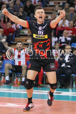  07.12.2014 RZESZOW <br />SIATKOWKA PLUS LIGA 2014/2015 MEN VOLLEYBALL POLAND POLISH PLUSLIGA LEAGUE SEASON 2014/2015 <br />MECZ ASSECO RESOVIA RZESZOW - CUPRUM LUBIN<br />N/Z  KRZYSZTOF IGNACZAK RADOSC EMOCJE SYLWETKA <br /> 