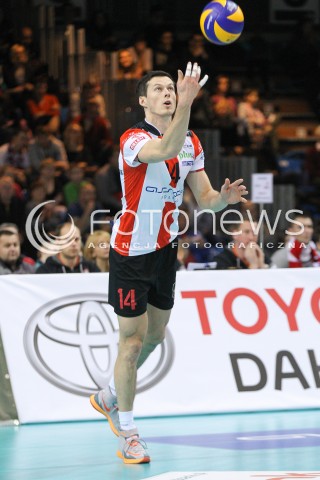  07.12.2014 RZESZOW <br />SIATKOWKA PLUS LIGA 2014/2015 MEN VOLLEYBALL POLAND POLISH PLUSLIGA LEAGUE SEASON 2014/2015 <br />MECZ ASSECO RESOVIA RZESZOW - CUPRUM LUBIN<br />N/Z  RAFAL BUSZEK SYLWETKA <br /> 