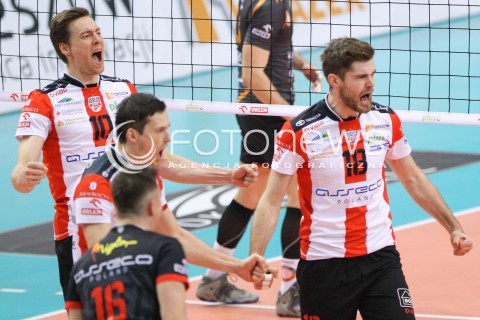  07.12.2014 RZESZOW <br />SIATKOWKA PLUS LIGA 2014/2015 MEN VOLLEYBALL POLAND POLISH PLUSLIGA LEAGUE SEASON 2014/2015 <br />MECZ ASSECO RESOVIA RZESZOW - CUPRUM LUBIN<br />N/Z  DAWID DRYJA JOCHEN SCHOPS RAFAL BUSZEK RADOSC EMOCJE <br /> 